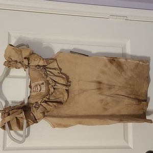 Tan tank for with ruffle detail